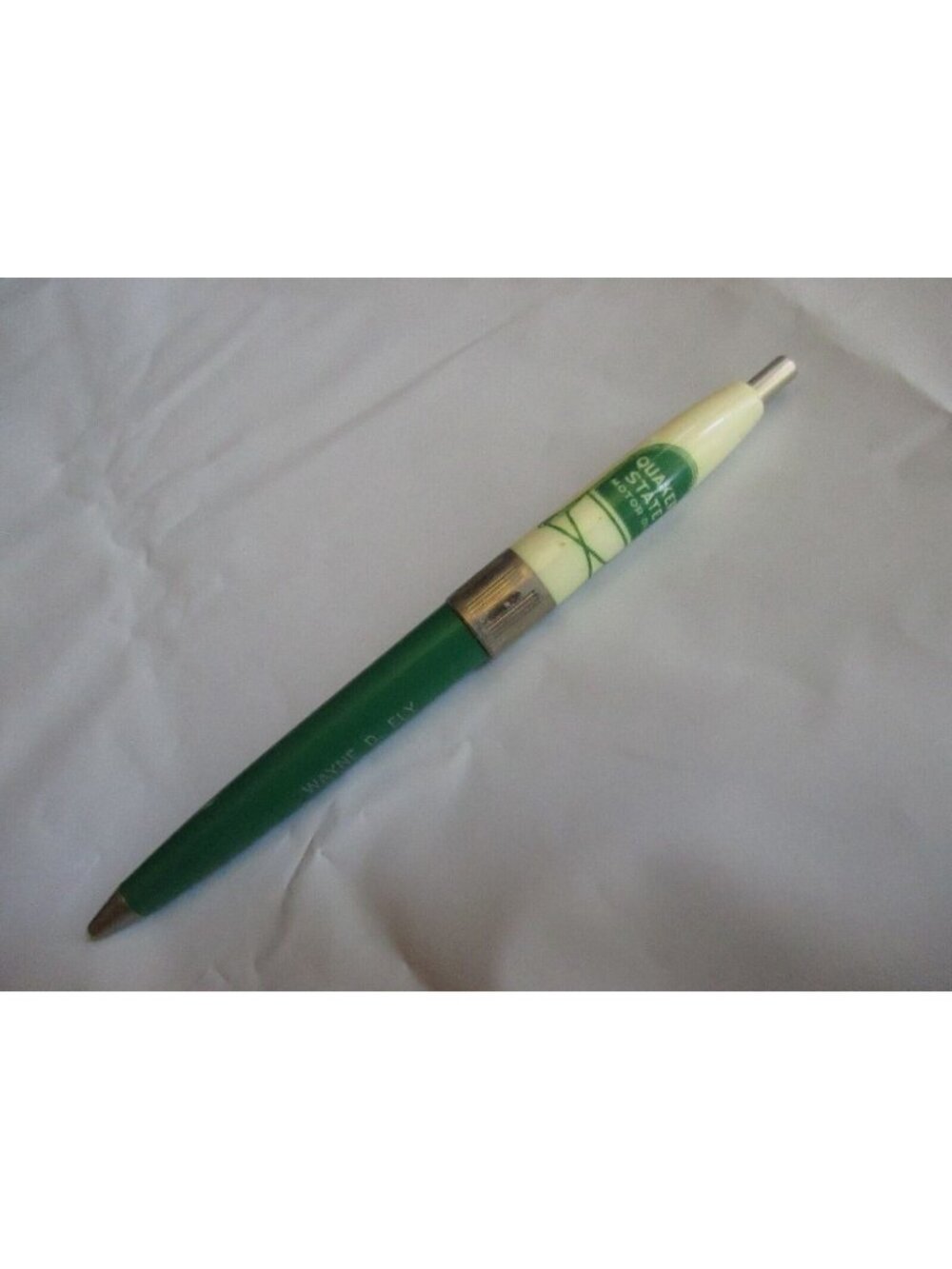 Vintage Advertising Pen Quaker State Oil McCook Nebraska Green Tucker 1970s